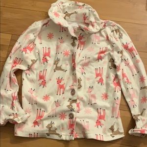Reindeer fleece pajama shirt